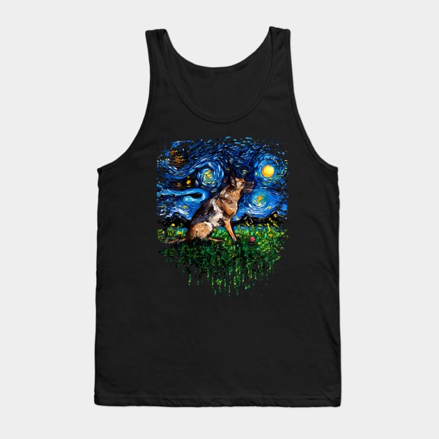 German Shepherd Night 3 Tank Top by sagittariusgallery